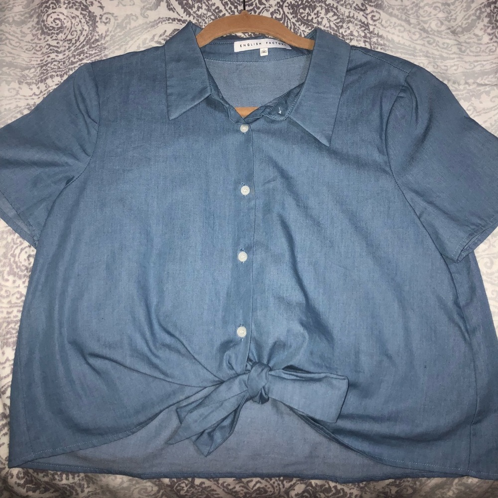 English Factory size S Demin collared t-shirt